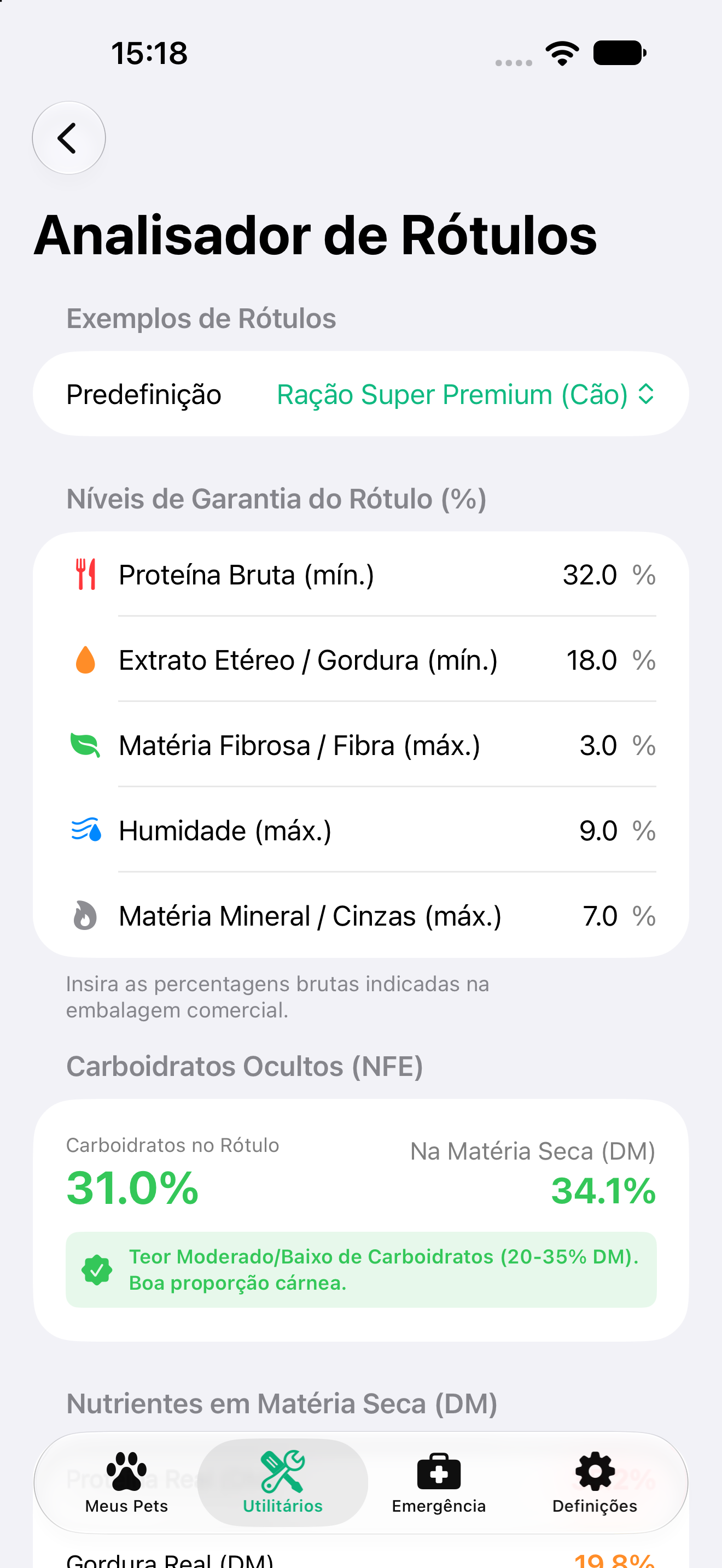 Analisador de Rótulos no iPhone